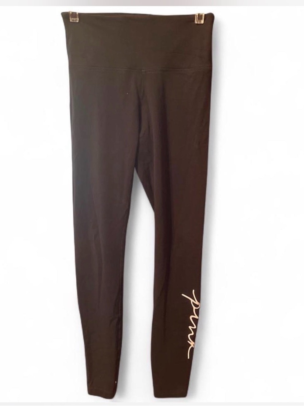 PINK Victoria's Secret Black Leggings with Script Logo